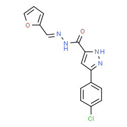 (E)-3-(4-chlorophenyl)-N-(furan-2-ylmethylene)-1H-pyrazole-5-carbohydrazide structure