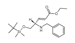 (S)-4-(benzylamino)-5-[[(1,1-dimethylethyl)dimethylsilyl]oxy]-2-pentenoic acid ethyl ester Structure