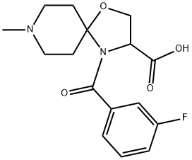 4-(3-氟苯甲酰基)-8-甲基-1-氧杂-4,8-二氮杂螺[4.5]癸烷-3-羧酸图片