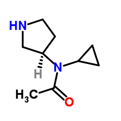 N-Cyclopropyl-N-[(3R)-3-pyrrolidinyl]acetamide结构式