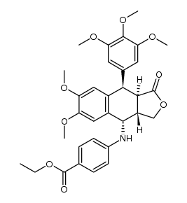 6,7-O,O-demethylene-6,7-O,O-dimethyl-4β-[4"-(ethoxycarbonyl)anilino]-4-desoxypodophyllotoxin Structure