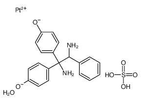 aqua(1,1-bis(4-hydroxyphenyl)-1,2-diamino-2-phenylethane)platinum(II) sulfate structure