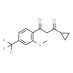 1-cyclopropyl-3-[2-(methylsulfanyl)-4-(trifluoromethyl)phenyl]propane-1,3-dione structure