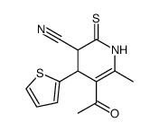 5-acetyl-3-cyano-6-methyl-4-(2'-thienyl)-tetrahydro-2(1H)-pyridine-2-thione结构式