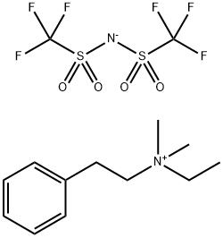 Ethyl(dimethyl)phenethylammonium Bis(trifluoromethanesulfonyl)imide Structure