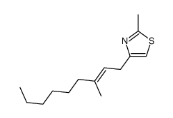 2-methyl-4-(3-methylnon-2-enyl)-1,3-thiazole结构式