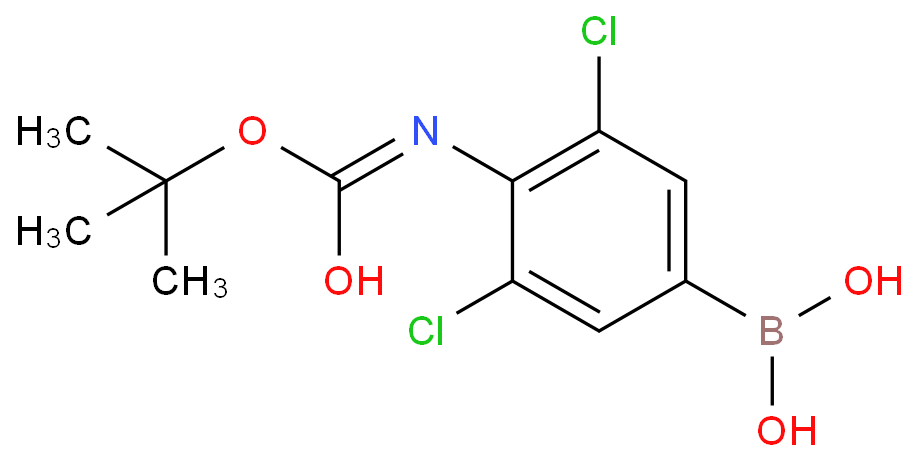 4-Boc-amino-3,5-dichlorophenylboronic acid结构式