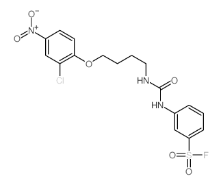 Benzenesulfonylfluoride, 3-[[[[4-(2-chloro-4-nitrophenoxy)butyl]amino]carbonyl]amino]- structure