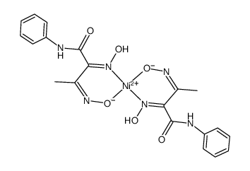 bis[2,3-bis(hydroxyimino)-N-phenylbutyramidato-N2,N3]nickel结构式