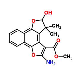 2-Amino-4,5-dihydro-5-hydroxy-4,4-dimethyl-naphtho[1,2-b:4,3-b'']difuran-3-carboxylic acid methyl ester Structure