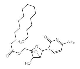 2(1H)-Pyrimidinone,4-amino-1-[5-O-(1-oxohexadecyl)-b-D-arabinofuranosyl]-结构式