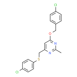 4-CHLOROBENZYL 6-([(4-CHLOROPHENYL)SULFANYL]METHYL)-2-METHYL-4-PYRIMIDINYL ETHER Structure