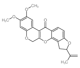 (1)Benzopyrano(3,4-b)furo(2,3-h)(1)benzopyran-6(12H)-one, 1,2-dihydro-8,9-dimethoxy-2-(1-methylethenyl)-, (2R)- picture