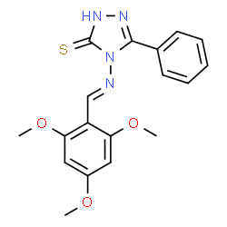 5-phenyl-4-[(2,4,6-trimethoxybenzylidene)amino]-4H-1,2,4-triazol-3-yl hydrosulfide结构式
