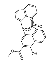 methyl 4-(1-acetoxy-3-oxo-1h,3h-benzo[de]isochromen-1-yl)-1-hydroxy-2-naphthoate结构式