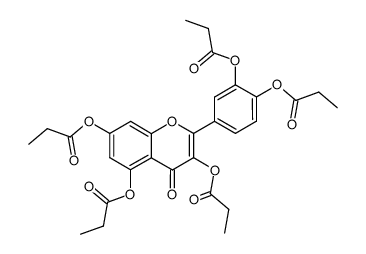 Propionic acid 2-(3,4-bis-propionyloxy-phenyl)-4-oxo-3,7-bis-propionyloxy-4H-chromen-5-yl ester结构式