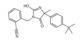 2-[[4-(4-tert-butylphenyl)-4-methyl-2,5-dioxoimidazolidin-1-yl]methyl]benzonitrile Structure