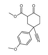 methyl 5-cyano-5-(4-methoxyphenyl)-2-oxocyclohexanecarboxylate Structure