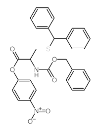 (4-nitrophenyl) 3-benzhydrylsulfanyl-2-phenylmethoxycarbonylamino-propanoate结构式