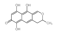 7H-Naphtho[2,3-c]pyran-7-one, 3,4-dihydro-6,9, 10-trihydroxy-3-methyl- Structure