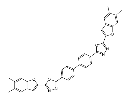 5,5'-bis-(5,6-dimethyl-benzofuran-2-yl)-2,2'-biphenyl-4,4'-diyl-bis-[1,3,4]oxadiazole Structure