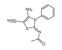 N-(4-amino-5-cyano-3-phenyl-1,3-thiazol-2-ylidene)acetamide结构式