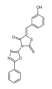 5-(3-hydroxy-benzylidene)-3-(5-phenyl-[1,3,4]oxadiazol-2-yl)-2-thioxo-thiazolidin-4-one Structure