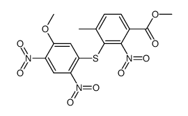3-(5-Methoxy-2,4-dinitro-phenylsulfanyl)-4-methyl-2-nitro-benzoic acid methyl ester结构式