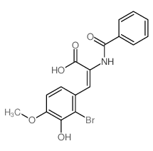 2-Propenoic acid,2-(benzoylamino)-3-(2-bromo-3-hydroxy-4-methoxyphenyl)-结构式