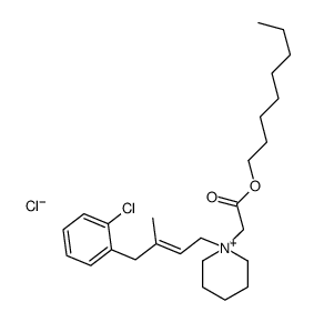 octyl 2-[1-[(E)-4-(2-chlorophenyl)-3-methylbut-2-enyl]piperidin-1-ium-1-yl]acetate,chloride Structure