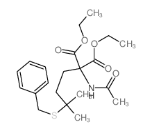 diethyl 2-acetamido-2-(3-benzylsulfanyl-3-methyl-butyl)propanedioate结构式