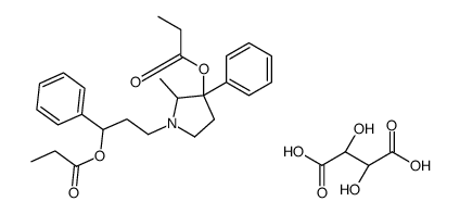 (2R,3R)-2,3-dihydroxybutanedioic acid,[3-(2-methyl-3-phenyl-3-propanoyloxypyrrolidin-1-yl)-1-phenylpropyl] propanoate结构式