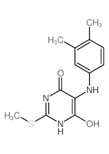 4(3H)-Pyrimidinone,5-[(3,4-dimethylphenyl)amino]-6-hydroxy-2-(methylthio)-结构式