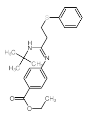Benzoic acid,4-[[1-[(1,1-dimethylethyl)imino]-3-(phenylthio)propyl]amino]-, ethyl ester结构式