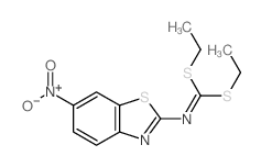 Carbonimidodithioicacid, (6-nitro-2-benzothiazolyl)-, diethyl ester (9CI) structure