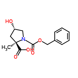 1-苄基2-甲基(2R,4S)-4-羟基吡咯烷1,2-二羧酸盐结构式