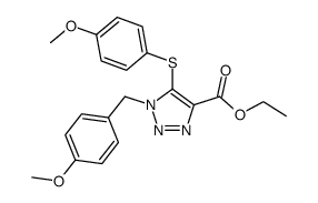 ethyl 1-(4-methoxybenzyl)-5-(4-methoxyphenylthio)-v-triazole-4-carboxylate结构式