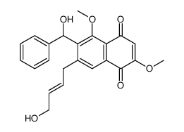 7-((E)-4-Hydroxy-but-2-enyl)-6-(hydroxy-phenyl-methyl)-2,5-dimethoxy-[1,4]naphthoquinone Structure