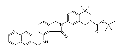 2(1H)-Isoquinolinecarboxylic acid, 7-[1,3-dihydro-1-oxo-7-[(6-quinolinylmethyl)amino]-2H-isoindol-2-yl]-3,4-dihydro-4,4-dimethyl-, 1,1-dimethylethyl ester结构式