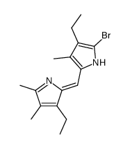 (4-ethyl-5-bromo-3-methyl-pyrrol-2-yl)-(3-ethyl-4,5-dimethyl-pyrrol-2-ylidene)-methane结构式