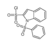 1-(苯磺酰基)-1H-吲哚-2-磺酰氯结构式