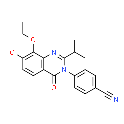 Benzonitrile,4-[8-ethoxy-7-hydroxy-2-(1-methylethyl)-4-oxo-3(4H)-quinazolinyl]- structure