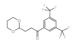 BIS-3',5'-TRIFLUOROMETHYL-3-(1,3-DIOXAN-2-YL)-PROPIOPHENONE结构式