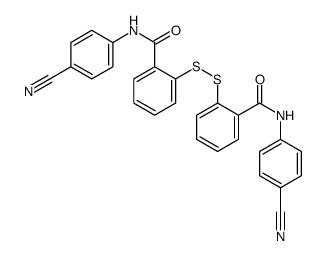 N-(4-cyanophenyl)-2-[[2-[(4-cyanophenyl)carbamoyl]phenyl]disulfanyl]benzamide结构式