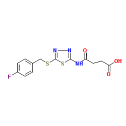 4-({5-[(4-Fluorobenzyl)sulfanyl]-1,3,4-thiadiazol-2-yl}amino)-4-oxobutanoic acid结构式