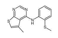 5-methyl-N-(2-methylsulfanylphenyl)thieno[2,3-d]pyrimidin-4-amine结构式