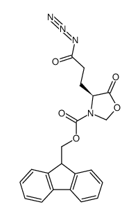 9H-9-fluorenylmethyl (4S)-4-(3-azido-2-oxopropyl)-5-oxo-1,3-oxazolone-3-carboxylate Structure