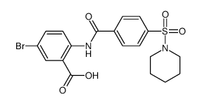 5-bromo-2-[(4-piperidin-1-ylsulfonylbenzoyl)amino]benzoic acid结构式