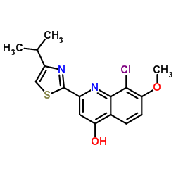 8-氯-7-甲氧基-2-(4-异丙基噻唑-2-基)-4-喹啉醇结构式