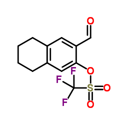 3-Formyl-5,6,7,8-tetrahydro-2-naphthalenyl trifluoromethanesulfonate结构式
